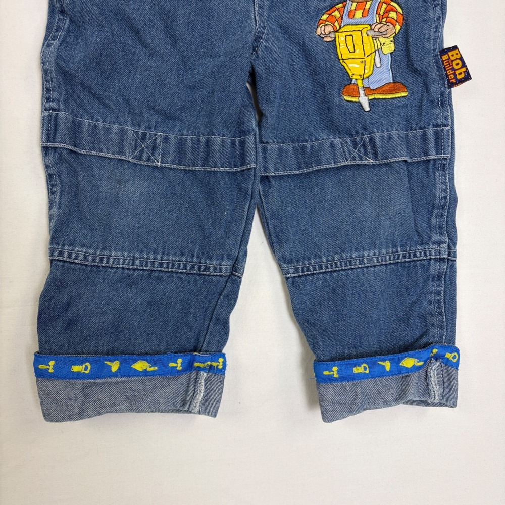 Bob the Builder Vintage Denim Overalls Kids 2T Blue Embroidered Scoop Digger - Picture 3 of 10